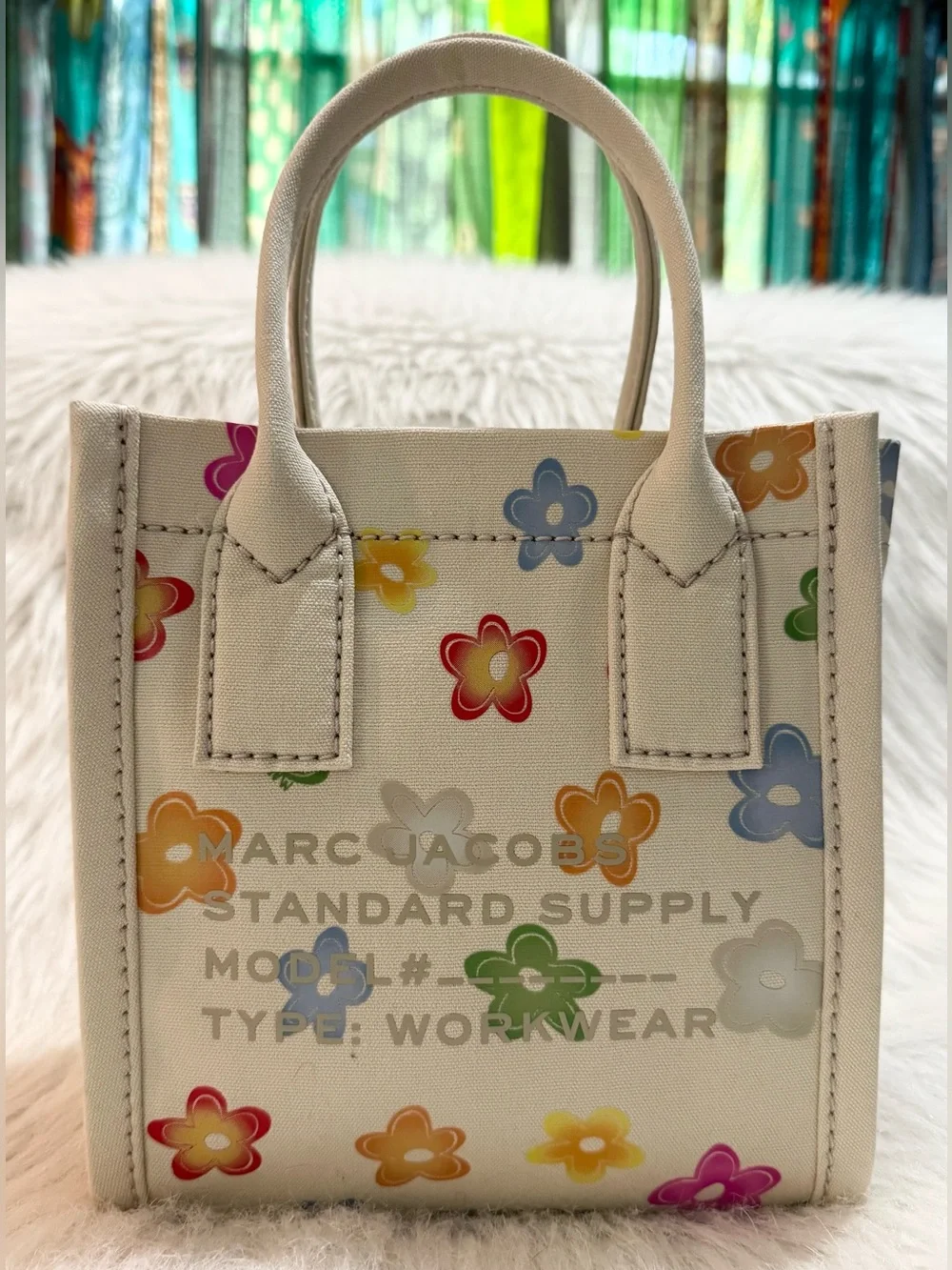 Marc Jacobs Canvas Standard Supply Small Tote Wild Daisy Multi Floral NWT